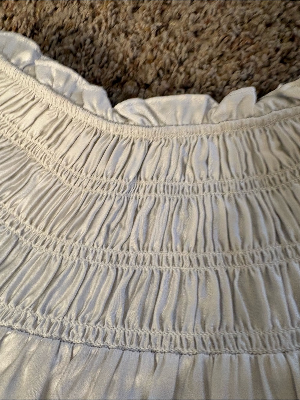 Boden White Smocked Circle Skirt